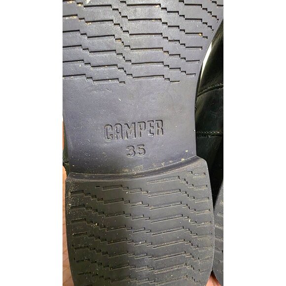 Camper Black Leather Knee-High Riding Boots Side Zippers Women's EU Size 35/ 5US - Picture 6 of 7